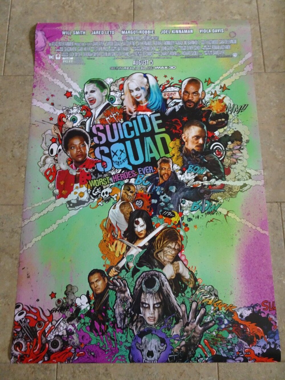 Suicide Squad - Movie Poster with Margot Robbie, Idris Elba & John Cina